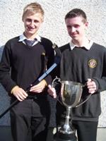 Shockie and Martin with Portree High School Shinty Awards